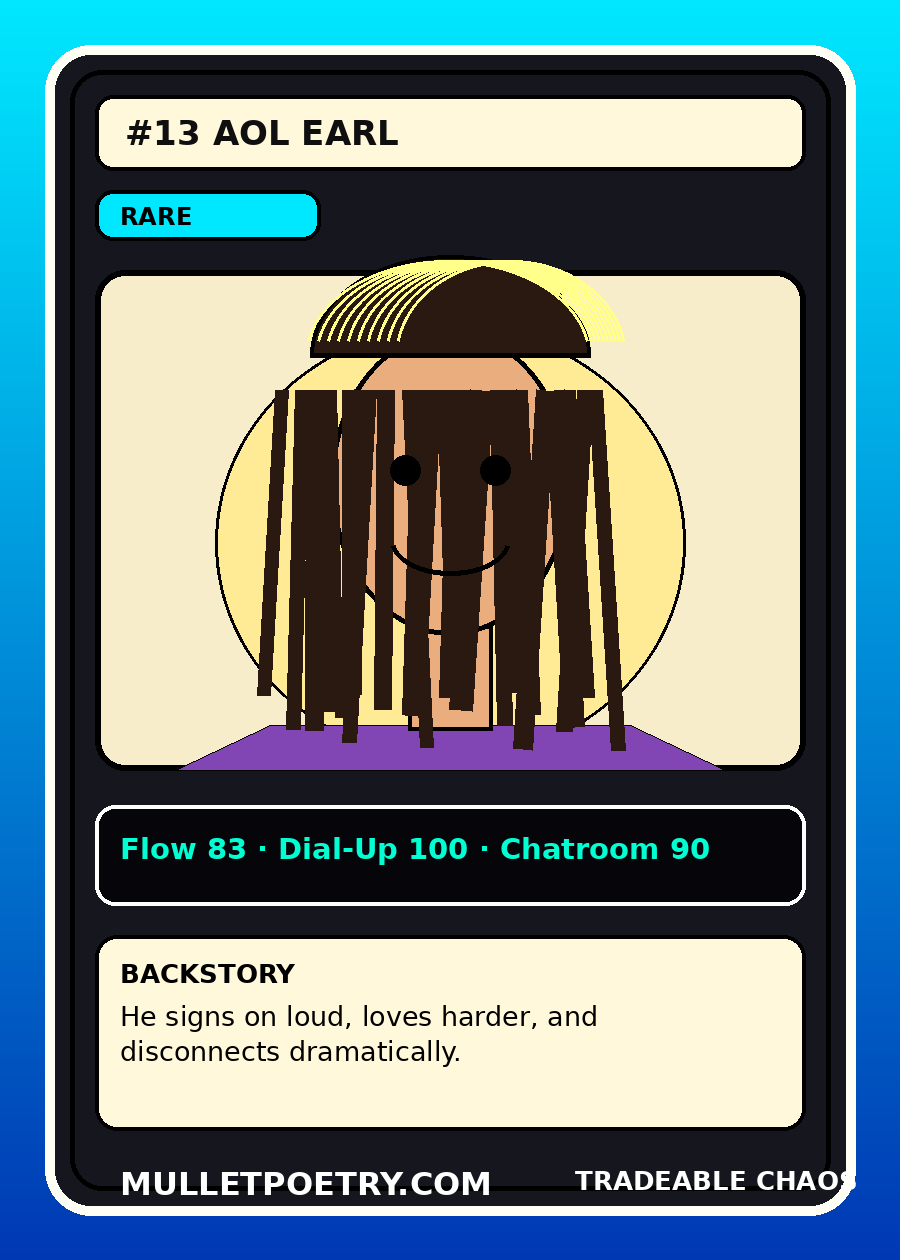 AOL Earl trading card